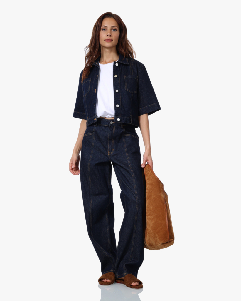 Gia Cropped Bubble Tee Wit