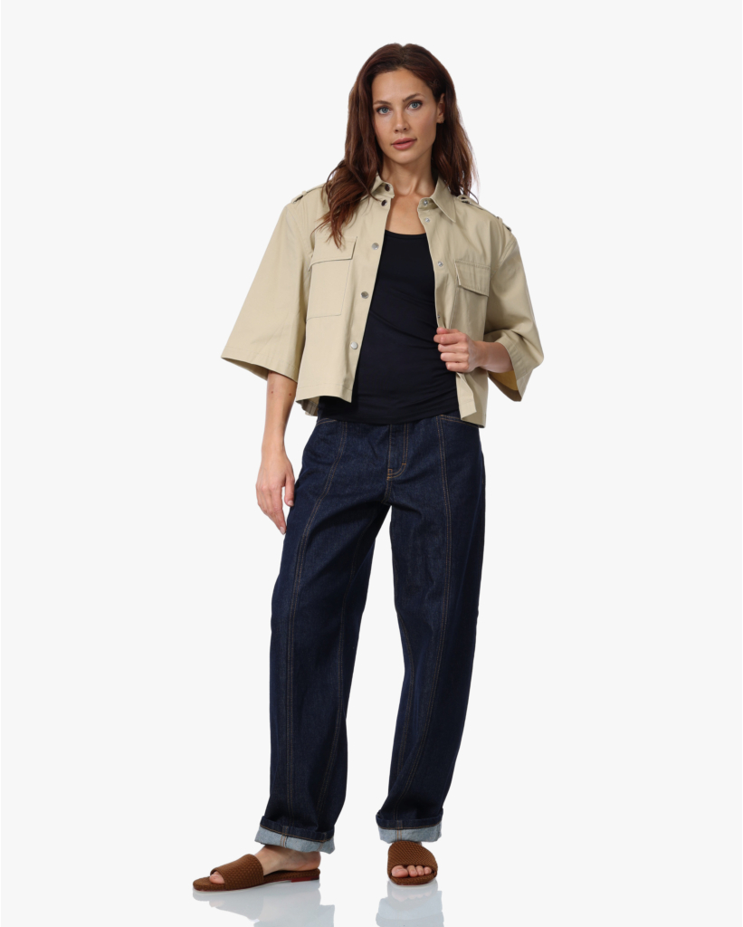 Soft Touch U-hals Top Marine
