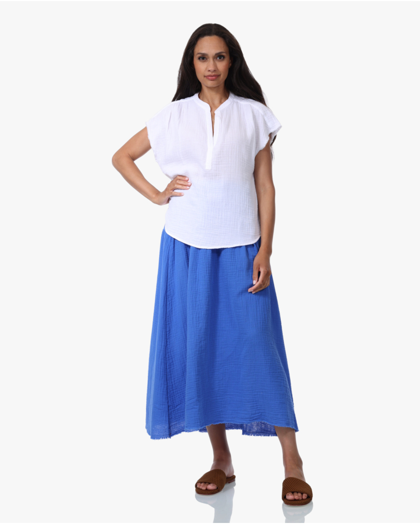 Kane Crinkle Mouwloze Blouse Wit