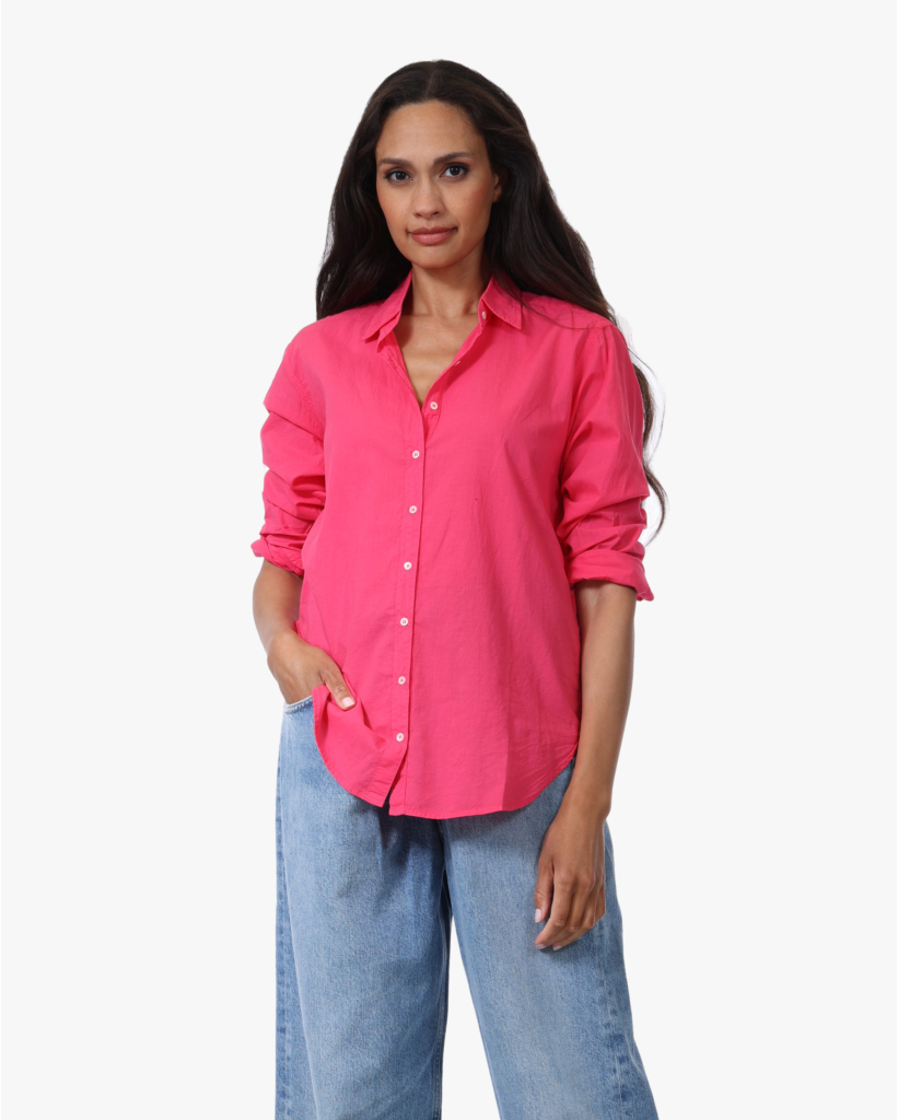 Beau Katoenen Blouse Fuschia Pink