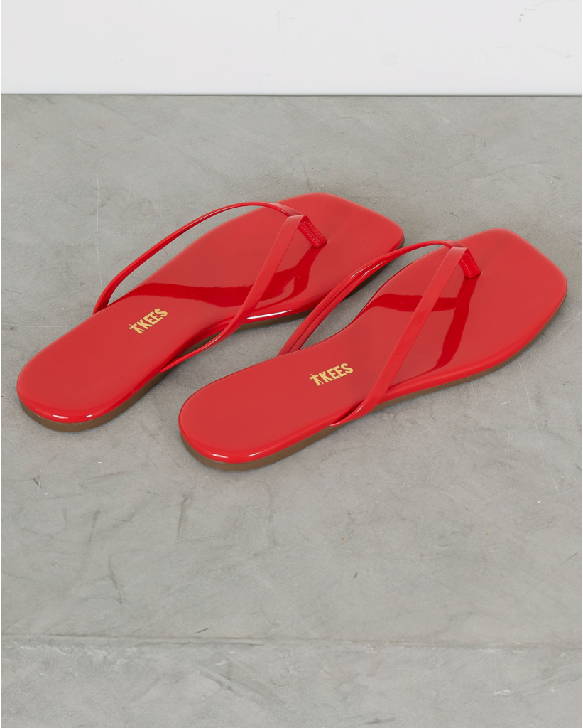 Square Toe Lily Red Gloss