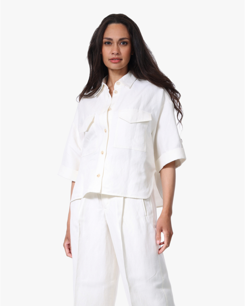 Linnenmix Utility Shirt Ivory