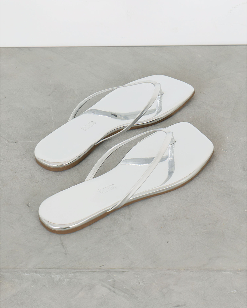 Square Toe Lily Mirror Slipper Chrome