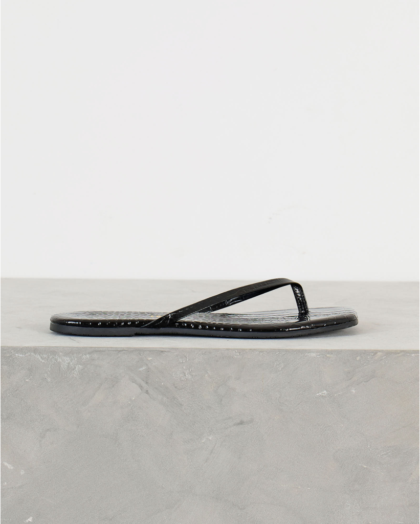 Square Toe Lily Slipper Zwart Croco