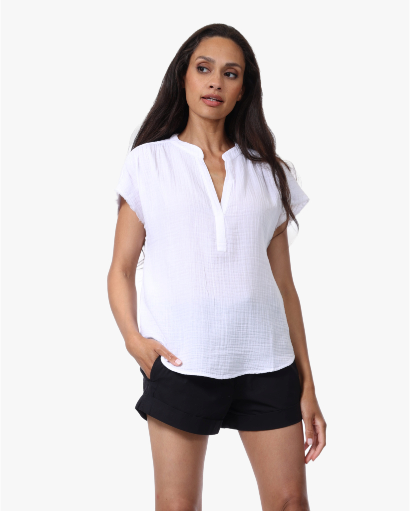 Kane Crinkle Mouwloze Blouse Wit