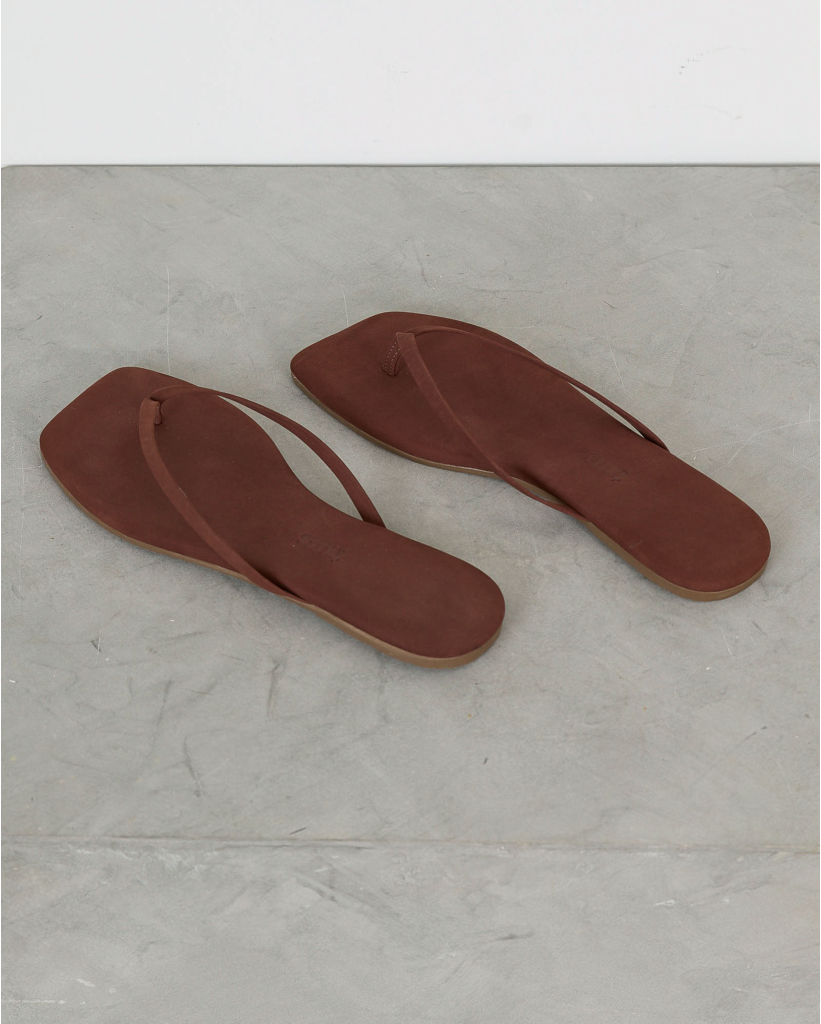 Square Toe Lily Suede Slipper Bourbon