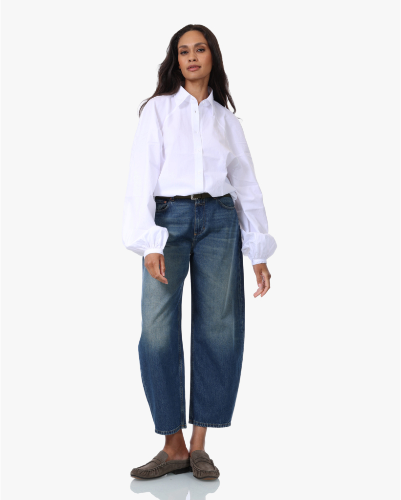 Biologisch Katoenen Overhemdblouse Wit
