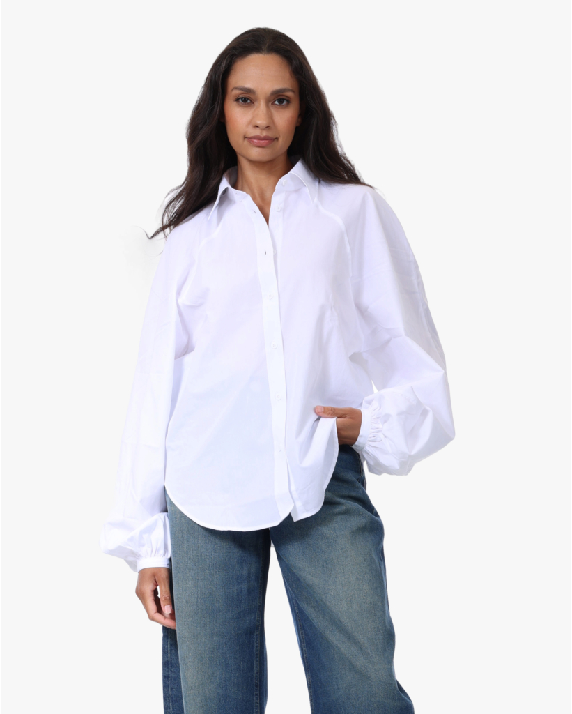 Biologisch Katoenen Overhemdblouse Wit