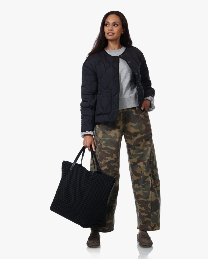 Gemêleerde Crewneck met Ballonmouw Grijs