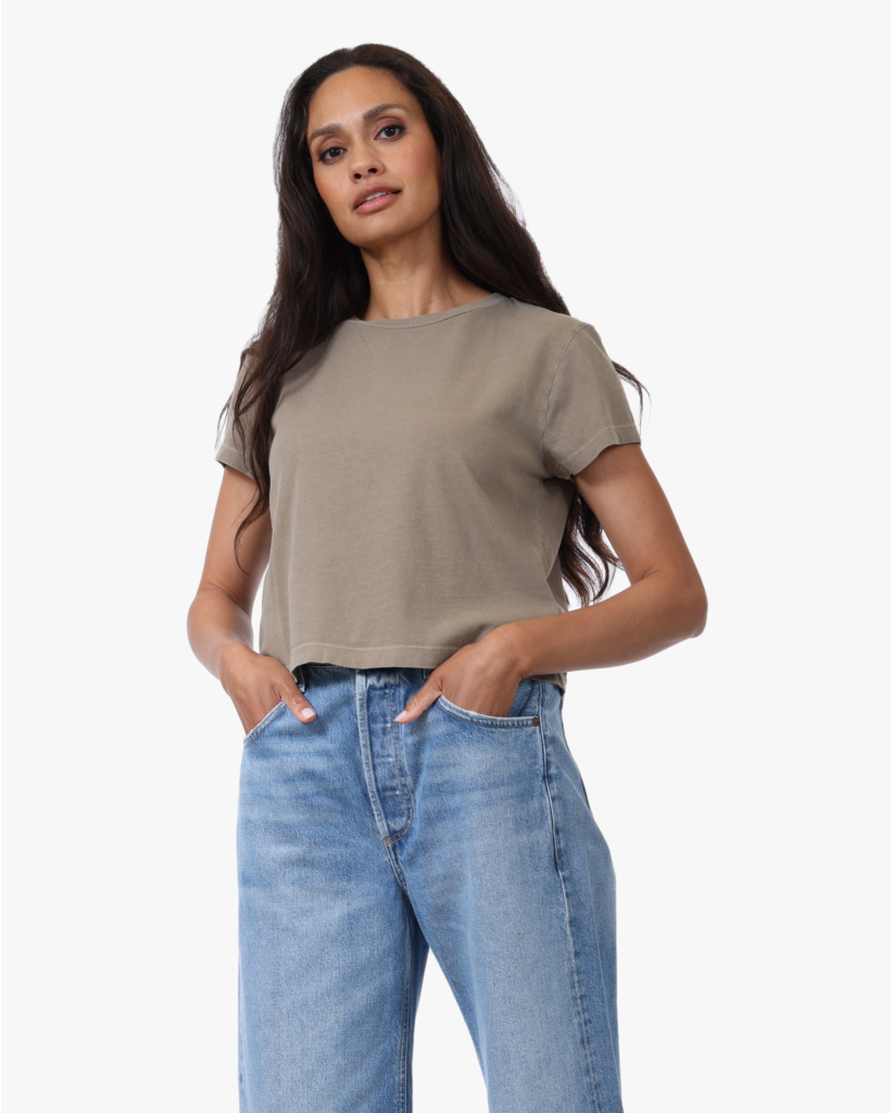 Adine Shrunken T-shirt Trail Brown Grey