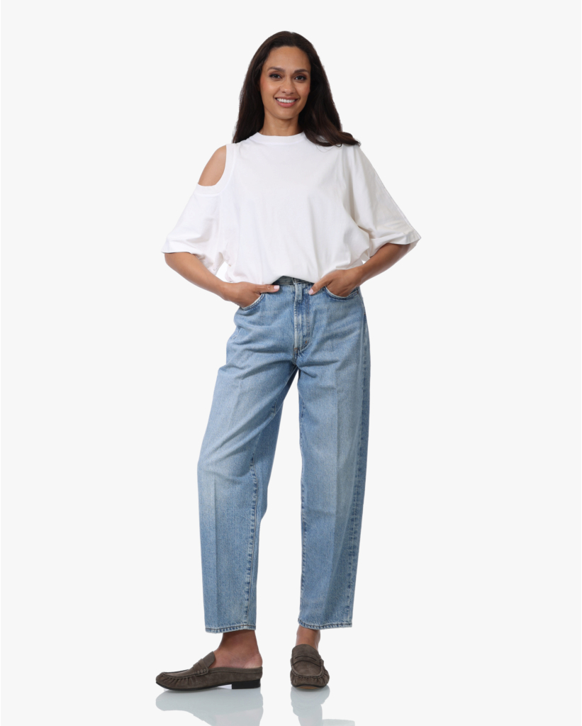 Shoulder Cut Out T-shirt White Ash