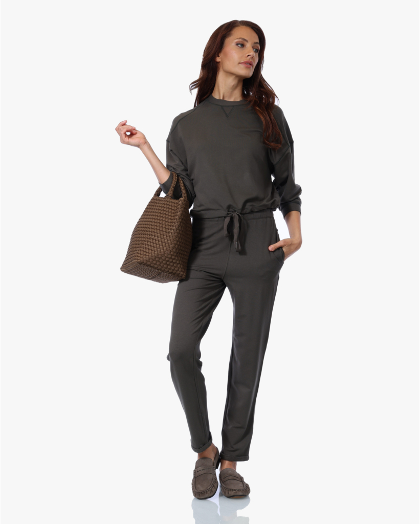 Soft Touch Sweater met Trekkoord Volcanic Rock