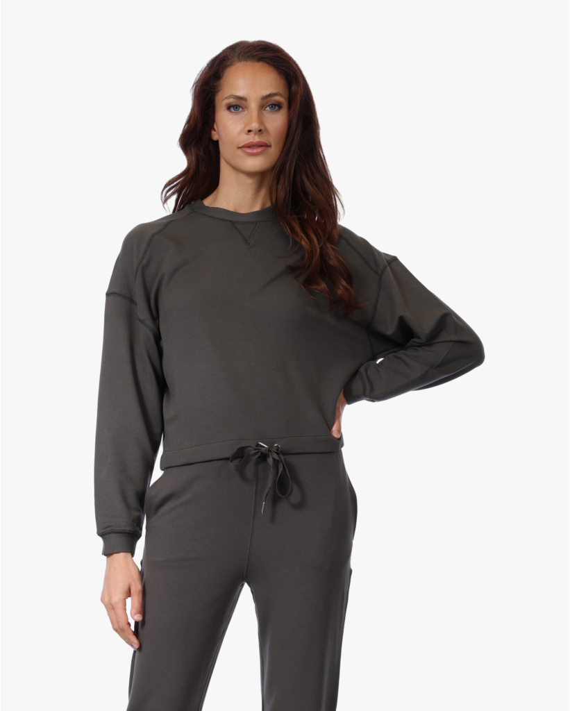 Soft Touch Sweater met Trekkoord Volcanic Rock