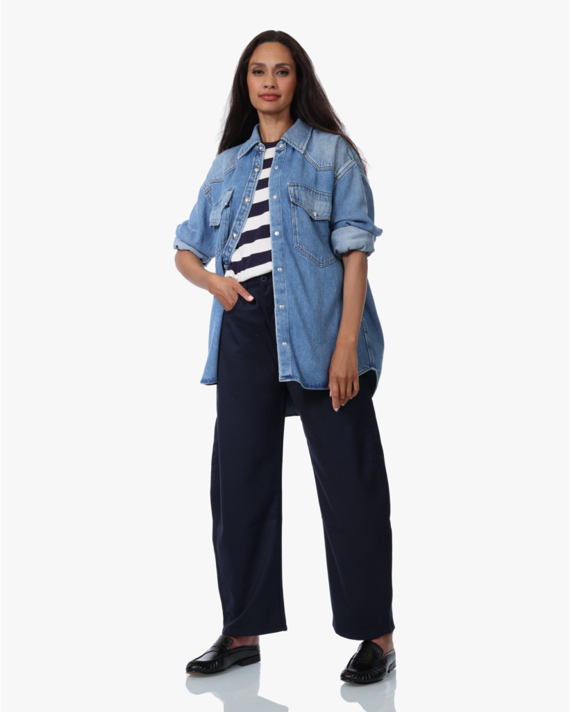 Dali Mid Rise Barrel Fit Blue Caster