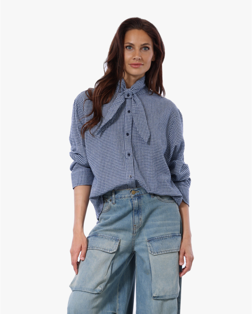Charlie Check Blouse met Sjaal Mike