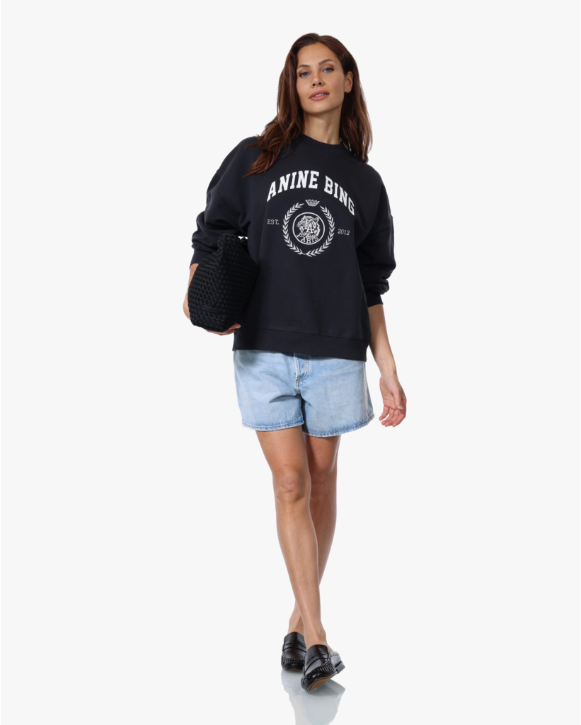 Miles Crewneck met Print Vintage Black