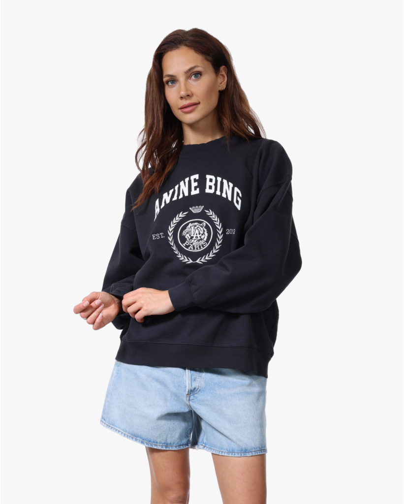 Miles Crewneck met Print Vintage Black