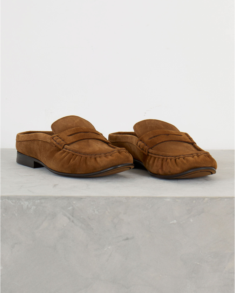 Penny Loafer Wrinkle Suede Bruin