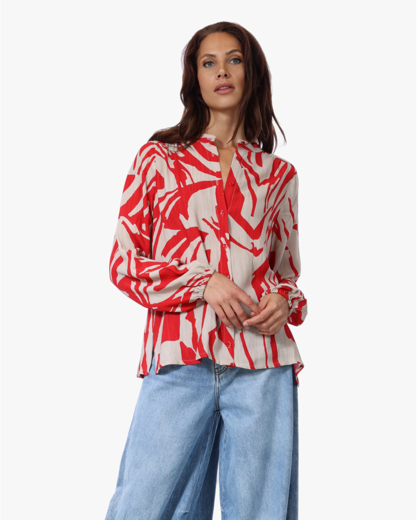 Tokiwa Blouse Spiaggia Red Block