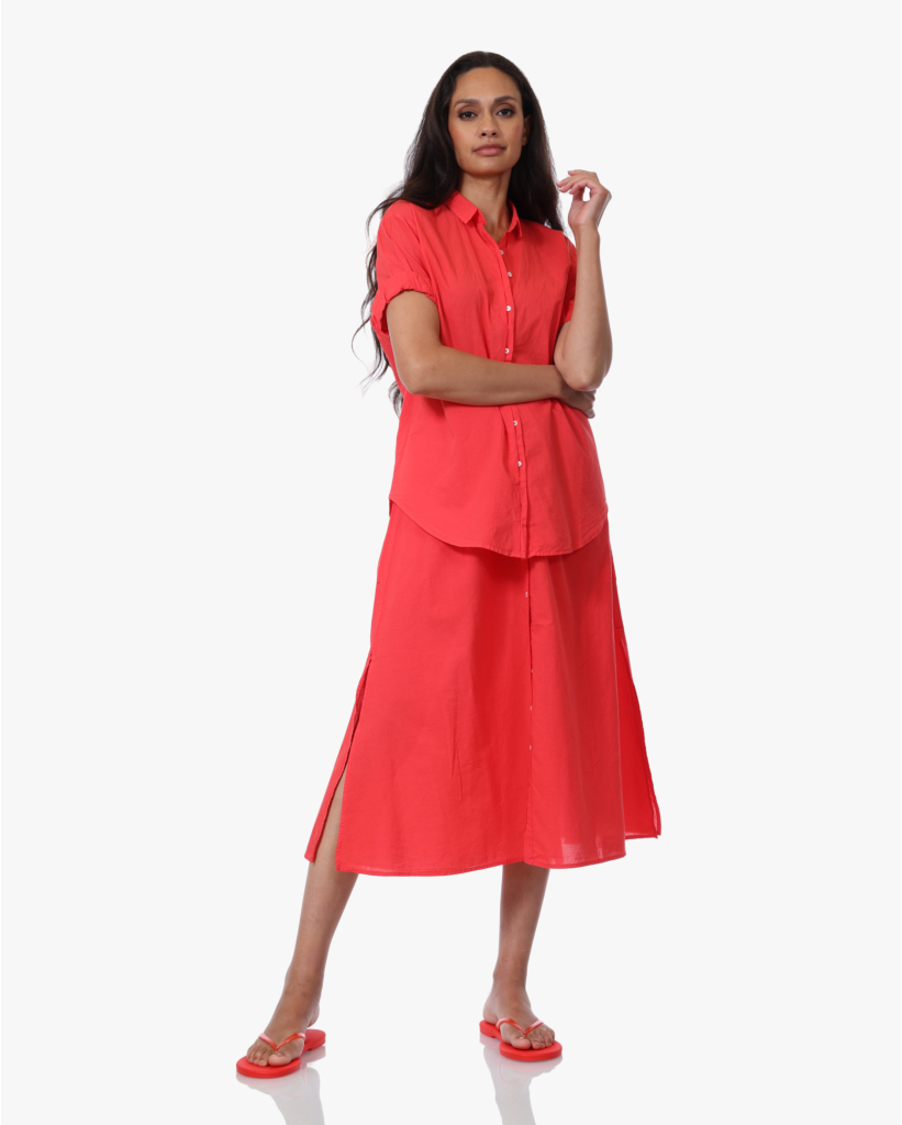 Scarlett Lightweight Midi Rok Red Sky