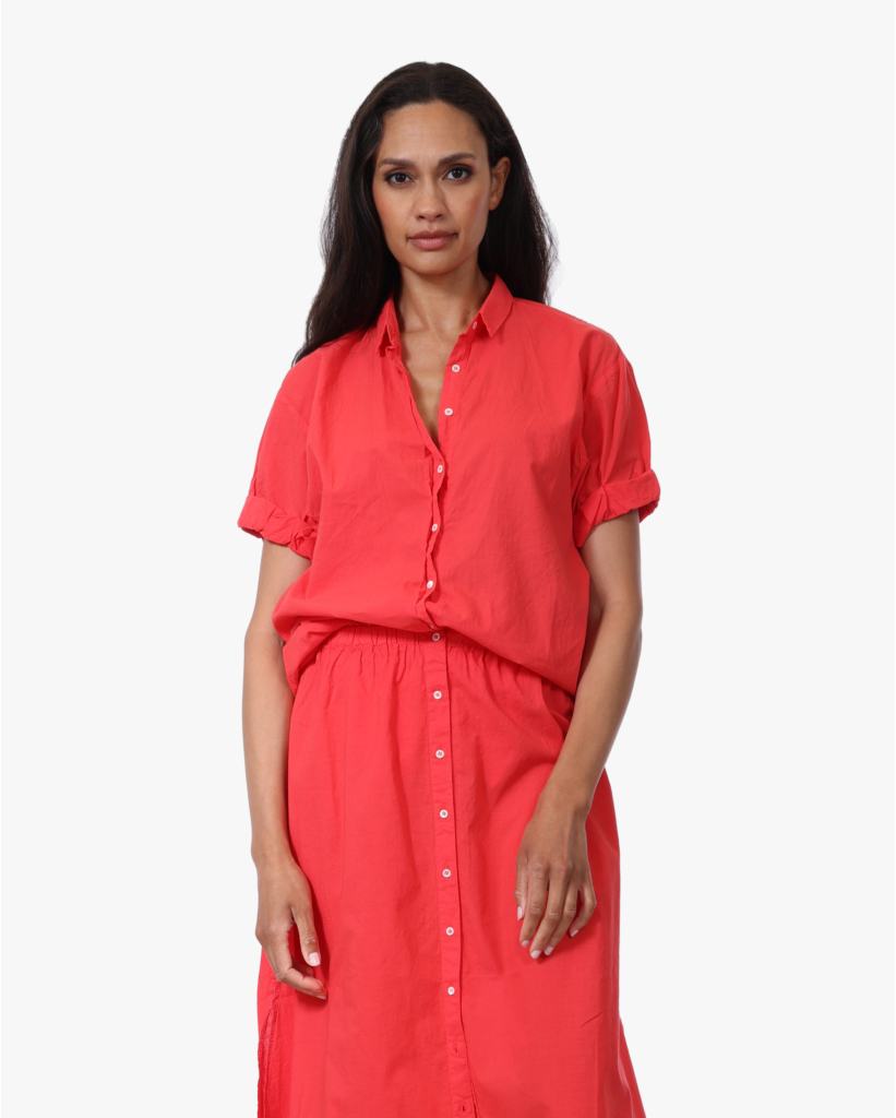 Channing Blouse met Omgeslagen Mouw Red Sky