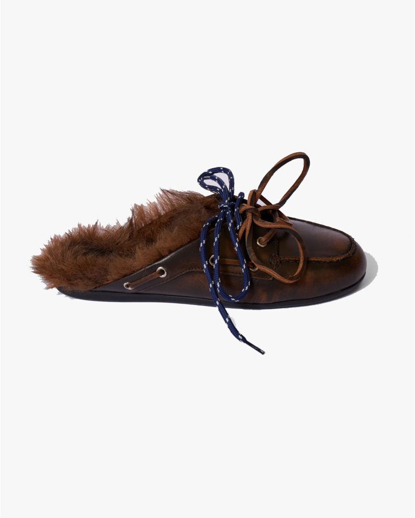 Boat Loafer Hairy Fur Bruin 