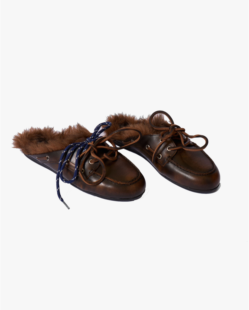 Boat Loafer Hairy Fur Bruin 