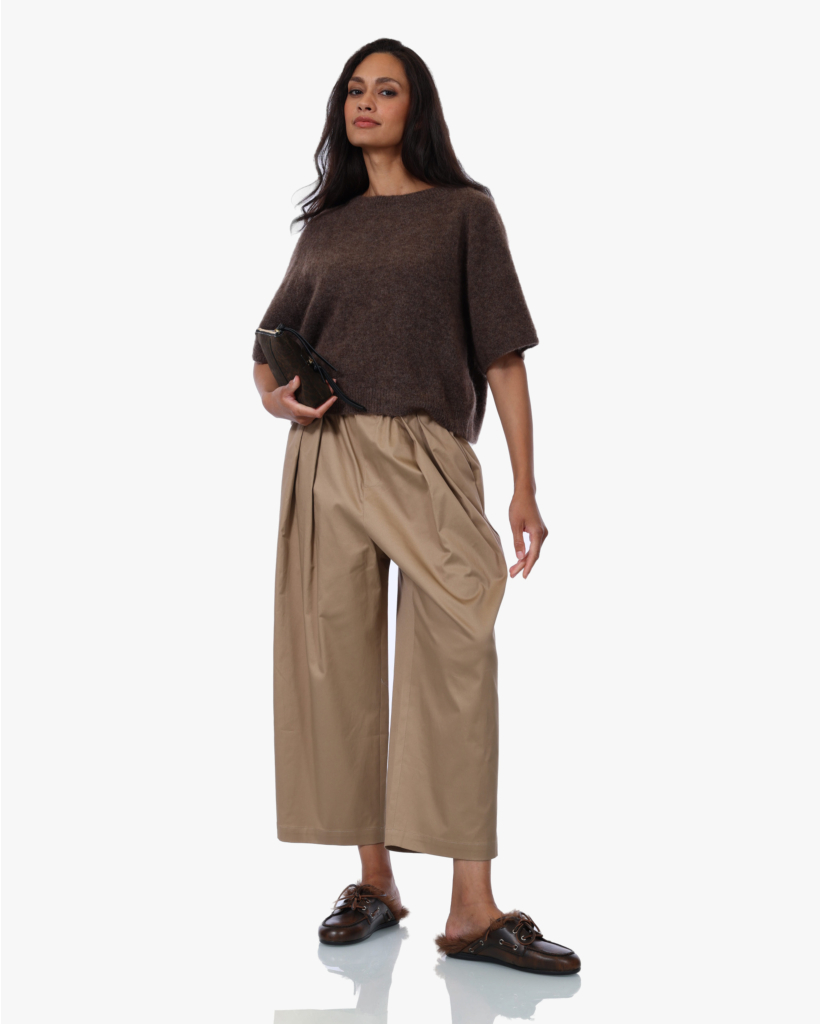Mohairblend Korte Mouwen Knit Dark Mink
