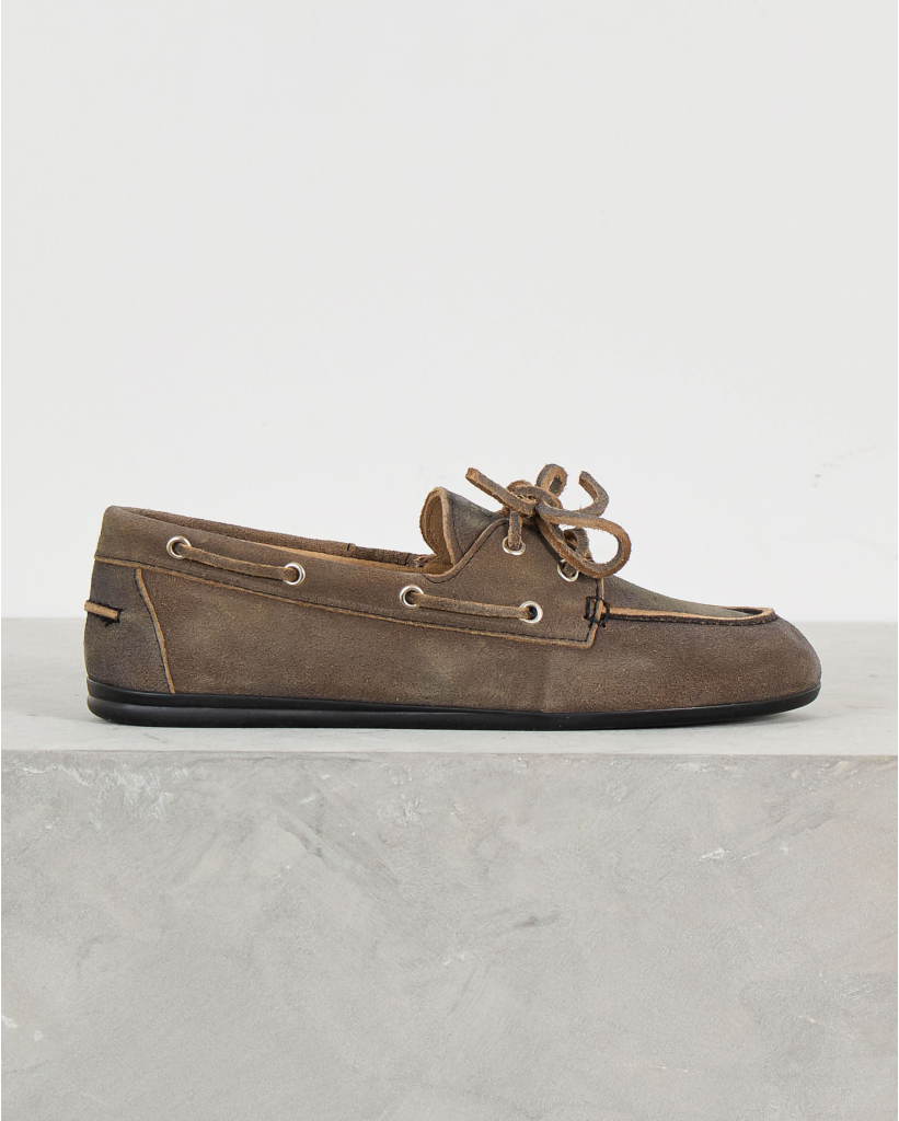 Boat Loafer Brushed Suede Grijs