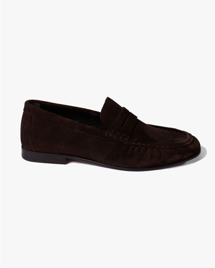 Penny Loafer Wrinkle Donker Bruin Suede