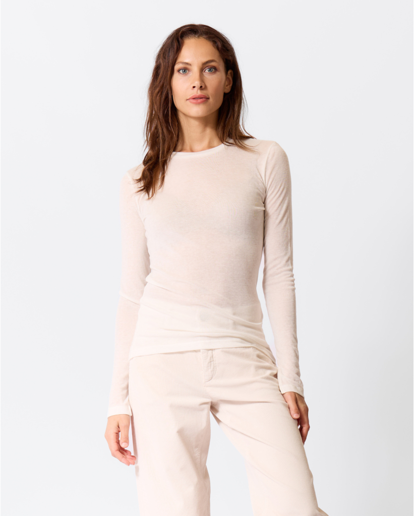 Lyocell-Wol Longsleeve Ivory