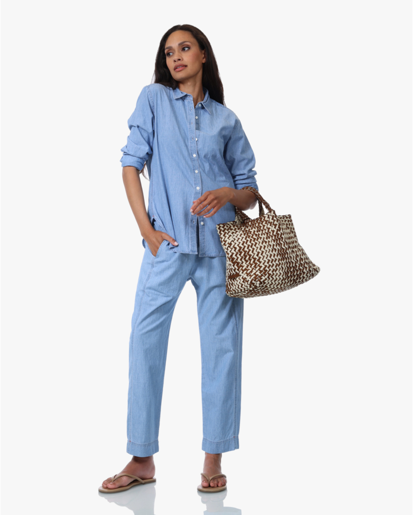 Draper Drawstring Denim Pantalon Slate Sky