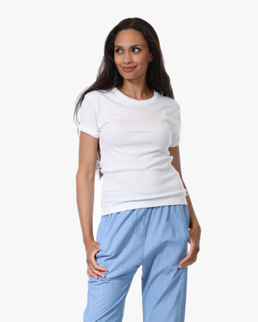Katoenmix T-shirt Ecru