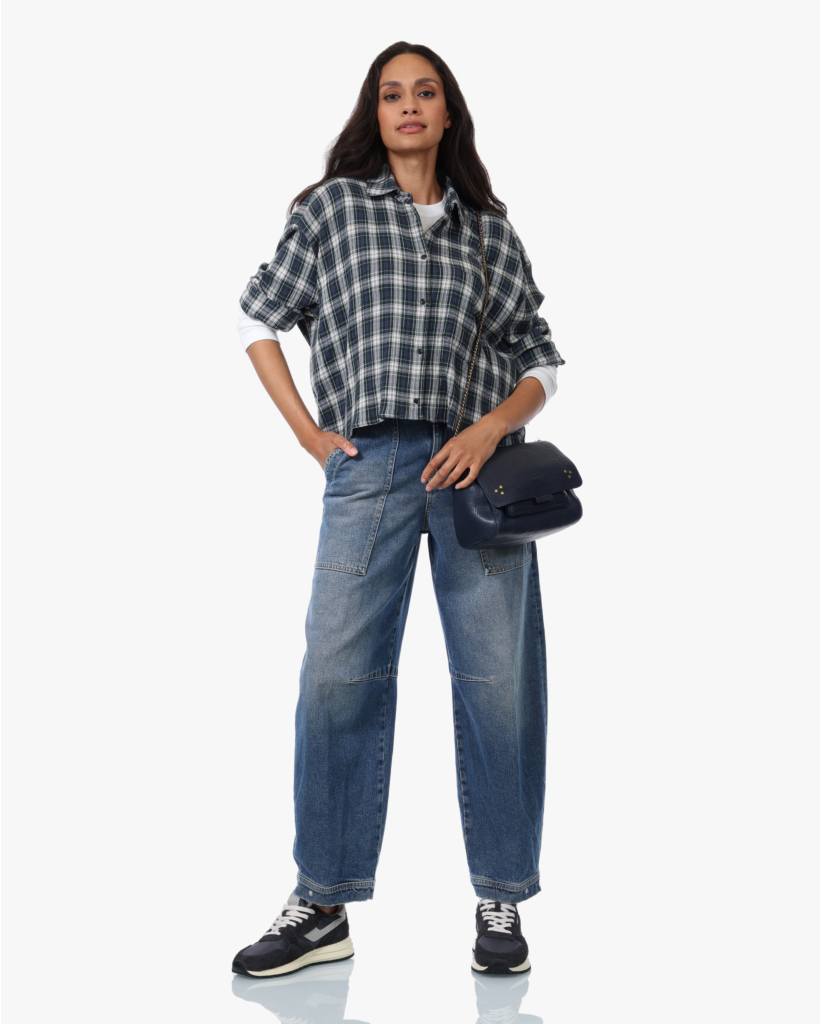 Rhannon Barrel Jeans Mid Blue