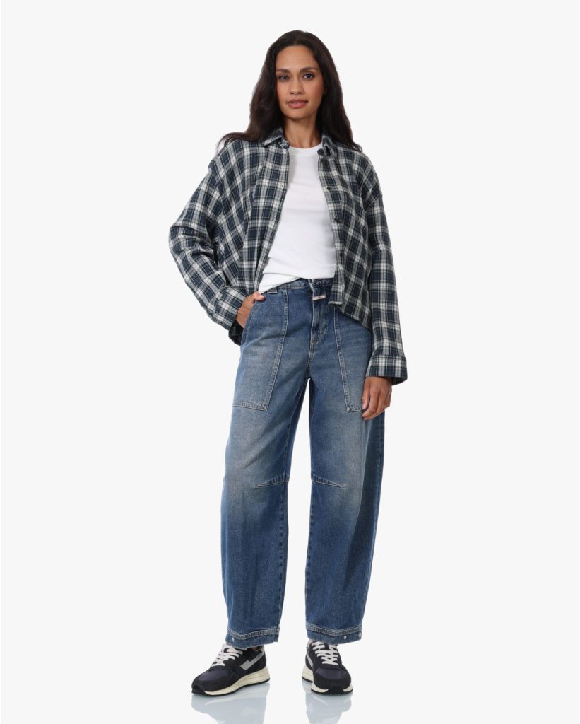 Rhannon Barrel Jeans Mid Blue