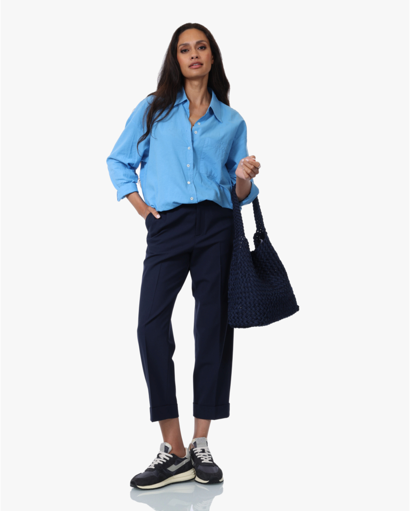 Sydney Katoenen Blouse Blue Surf