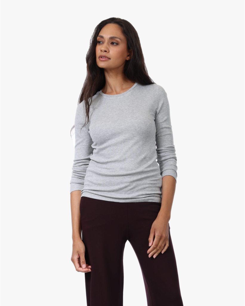 Superwashed Rib T-shirt Gris Chine