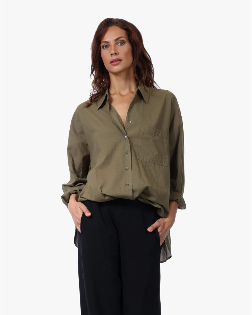 Sydney Katoenen Blouse Olive Smoke