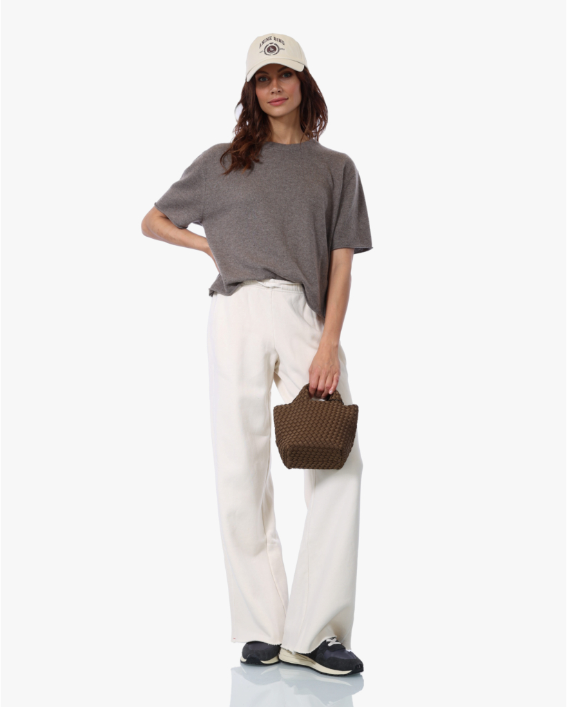 Cila Cashmere Korte Mouw Trui Truffle