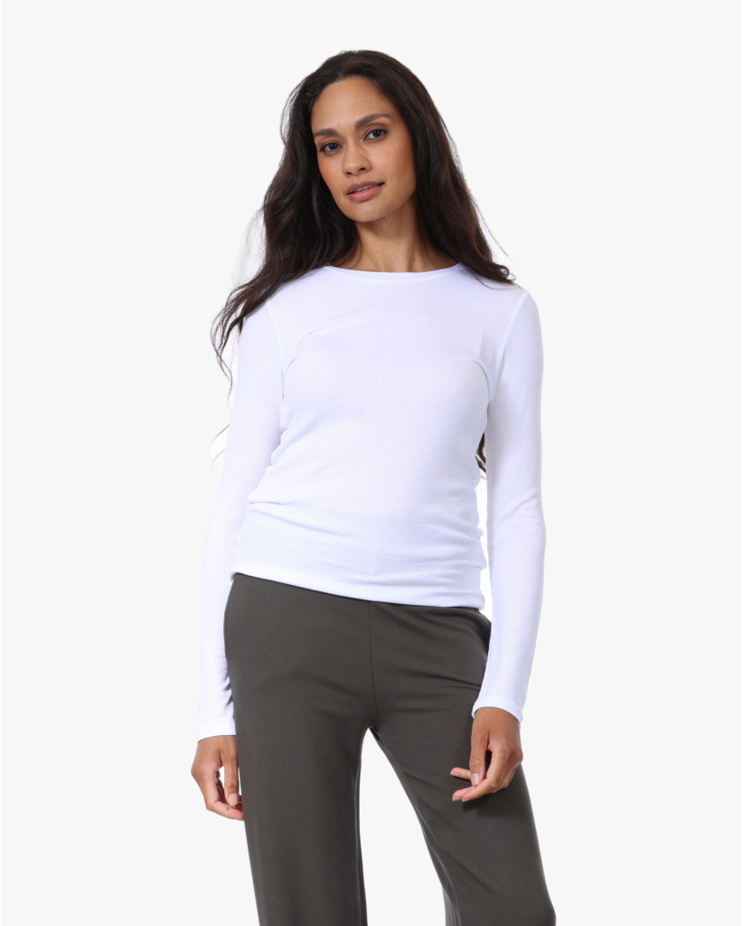 Rib Longsleeve Blanc