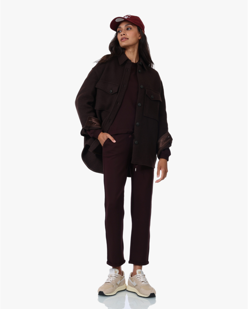 Soft Touch Sweater met Trekkoord Aubergine
