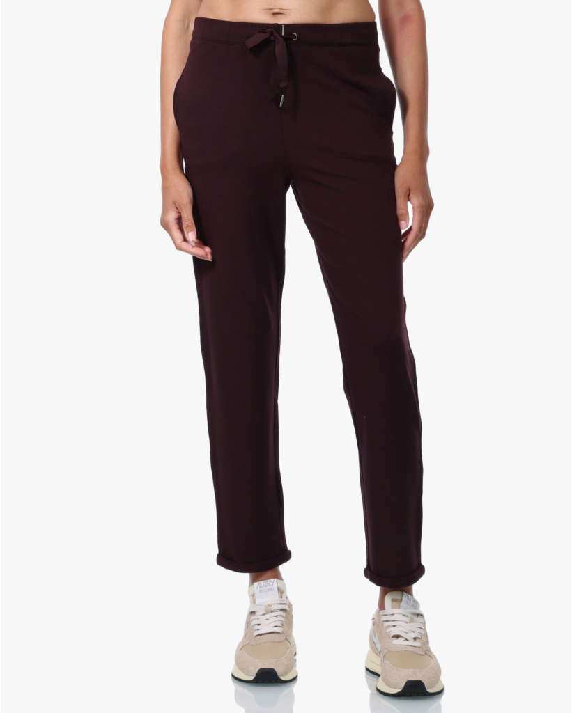 Soft Touch Jogger met Trekkoord Aubergine