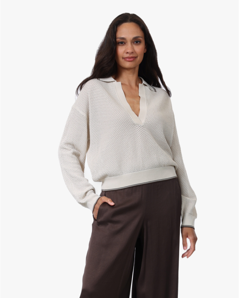 Jorgia Gebreide Longsleeve Champagne