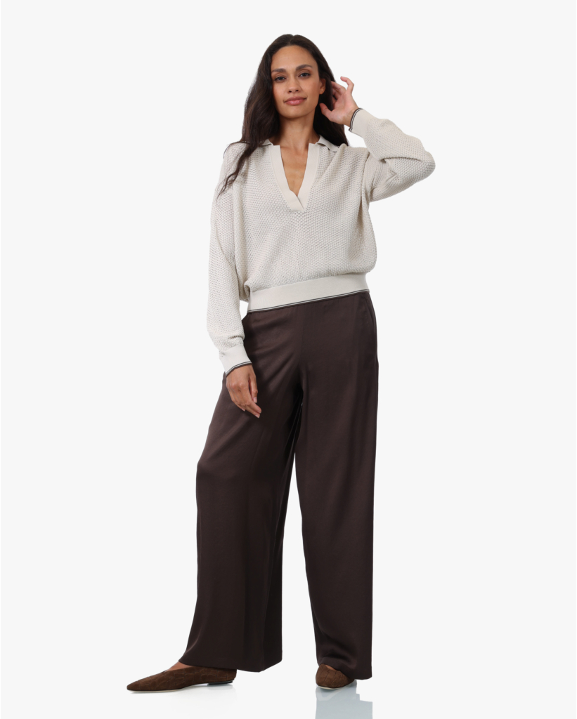Jorgia Gebreide Longsleeve Champagne
