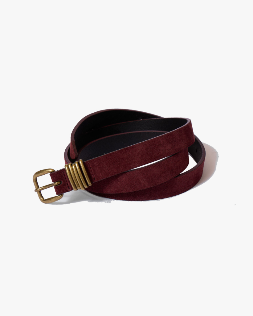 Leren Riem Burgundy/Goud 