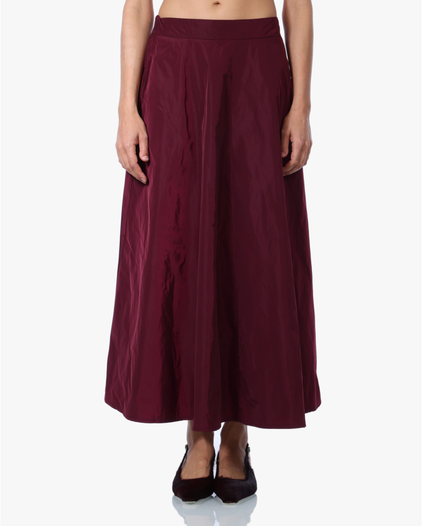 Midi Wijde Rok Dark Cherry
