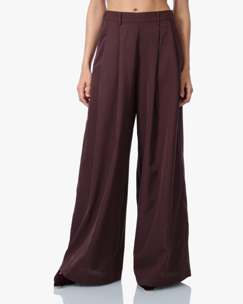 Wolblend Pleated Pantalon Mauve 
