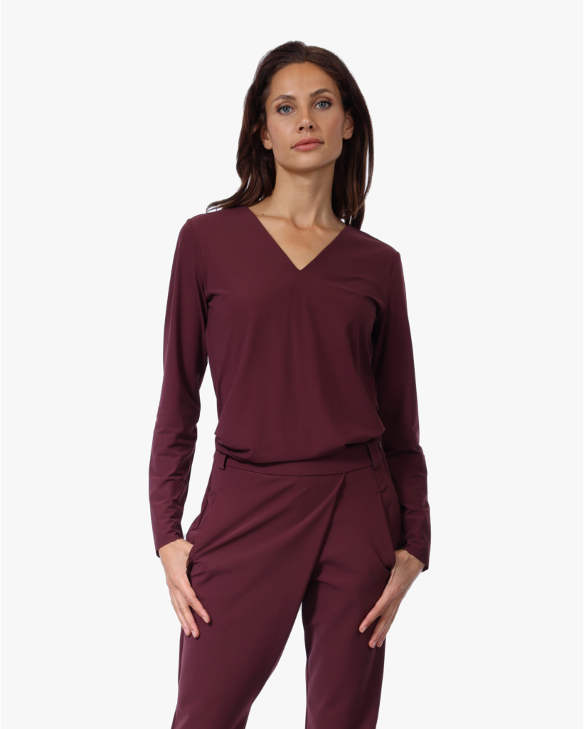 Miry Travel V-hals Tee Merlot