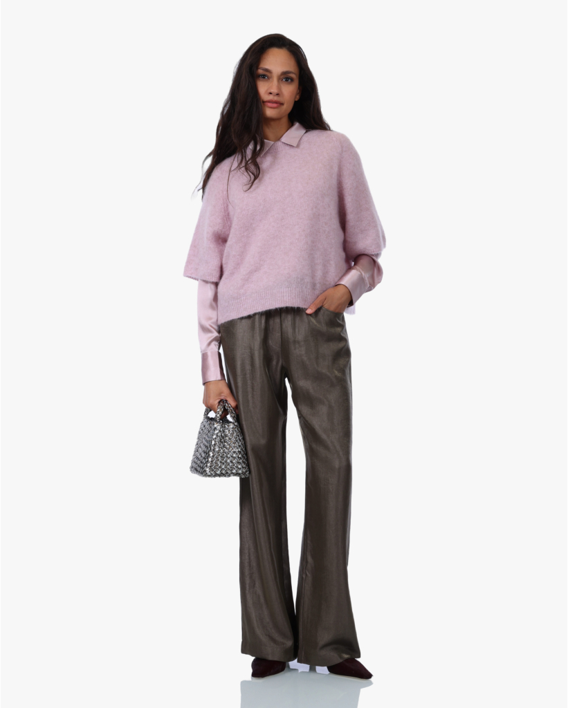 Glimmende Pull-on Pantalon Bronze