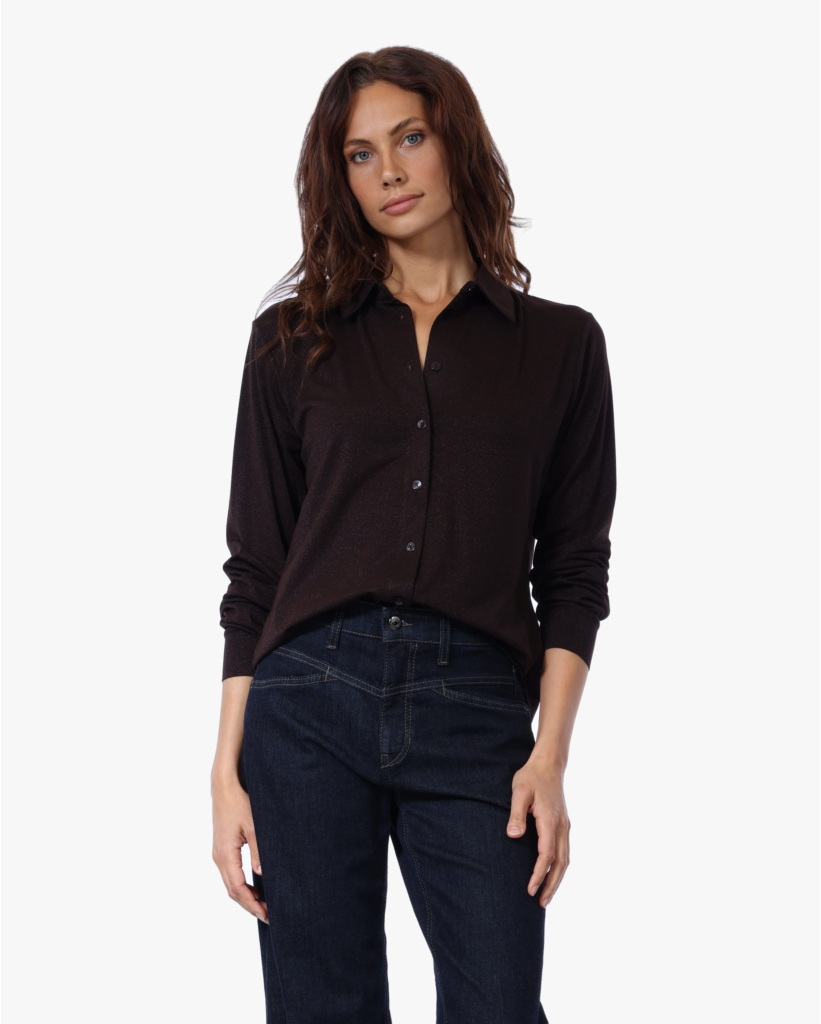 Glitterende Blouse Dark Espresso